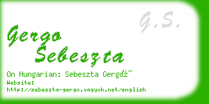 gergo sebeszta business card